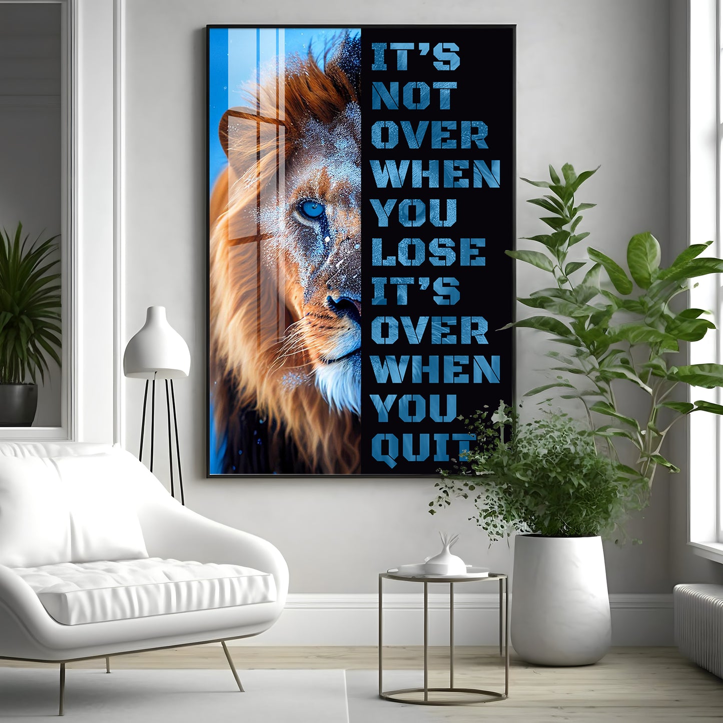 Courageous Spirit Glass Finish Vertical Wall Art