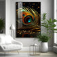 Radiant Feathered Glass Finish Vertical Wall Art