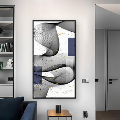 Elegant Waves Glass Finish Vertical Wall Art