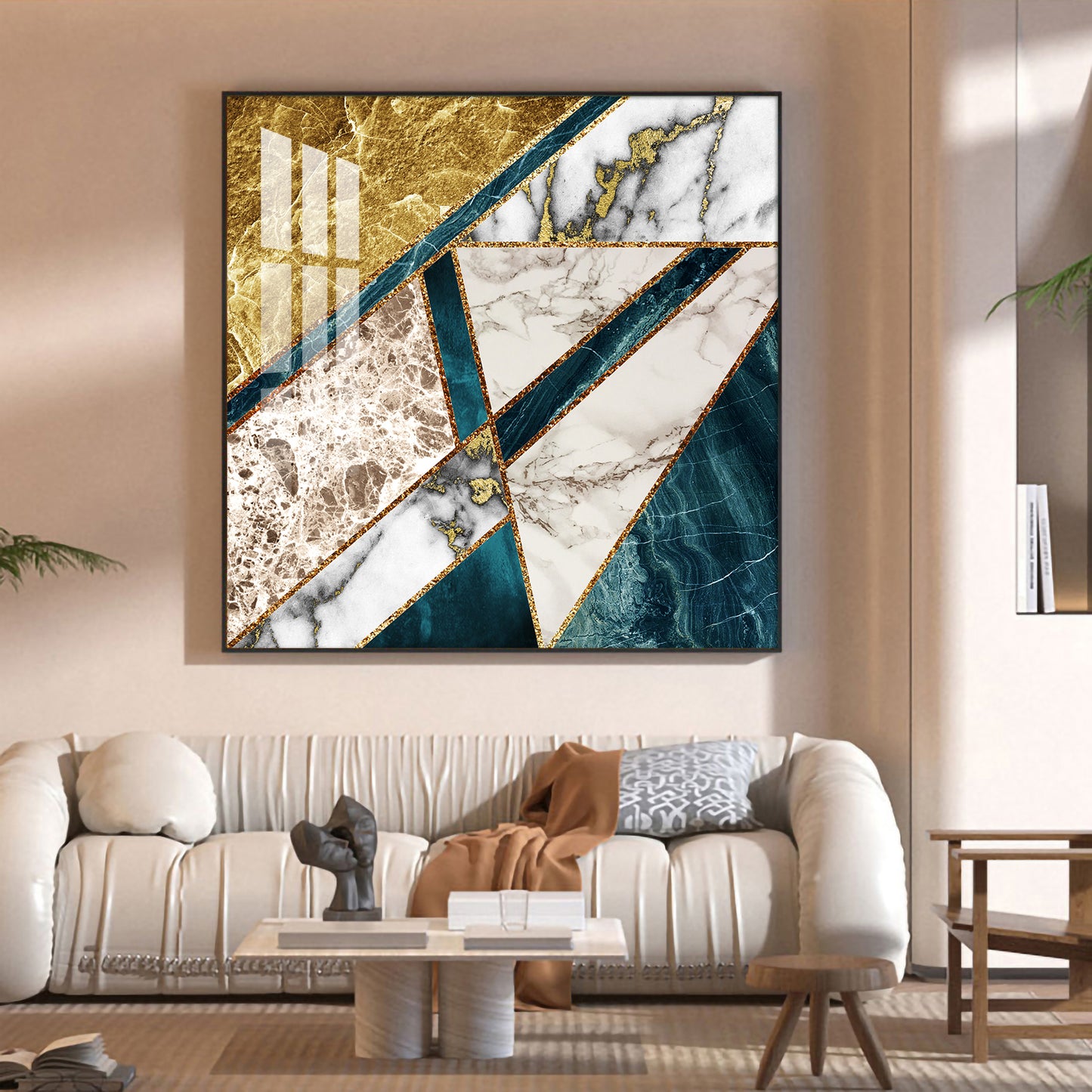 Luxe Serenity Glass Finish Square Wall Art