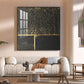 Black and Gold Reverie Glass Finish Square Wall Art