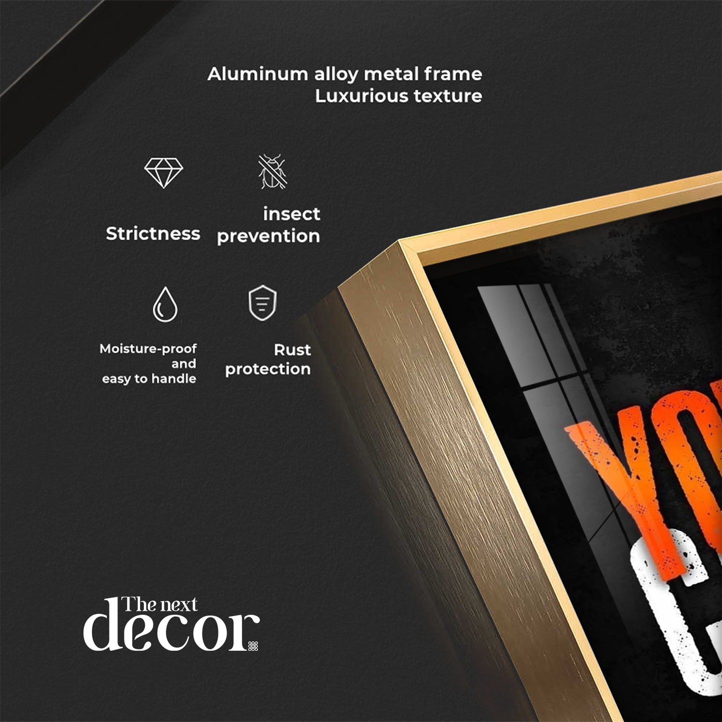You Can Motivational Glass Finish Vertical Wall Art