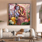 Shri Radha Krishna Glass Finish Square Wall Art