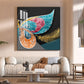 Chromatic Feather Glass Finish Square Wall Art