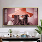 Modern Lady With Hat Glass Finish Horizontal Wall Art