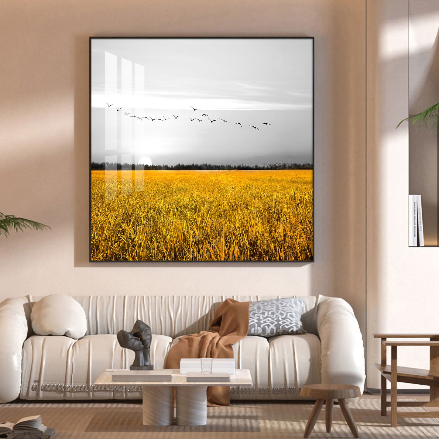 Fields of Freedom Glass Finish Square Wall Art