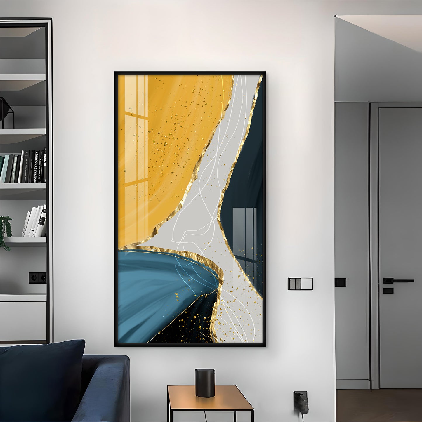 Luminous Depths Glass Finish Vertical Wall Art