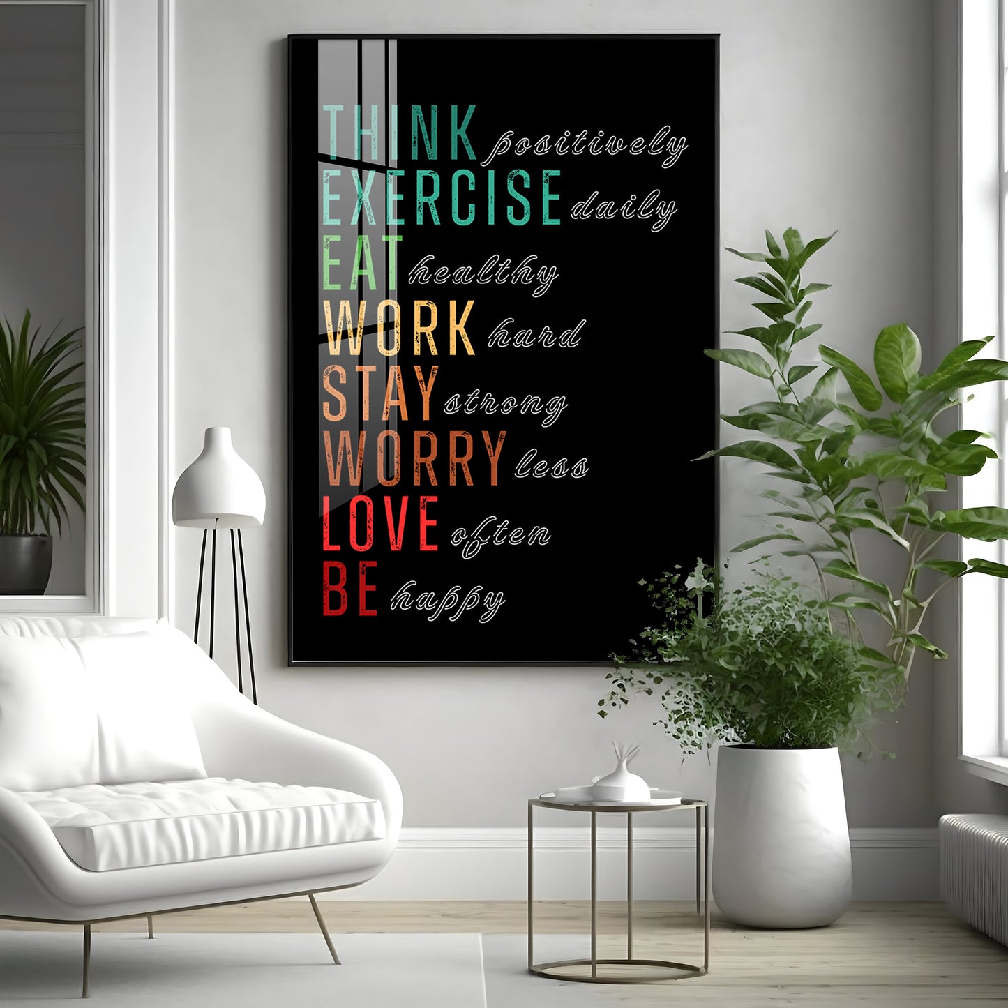 Work-Life Balance Glass Finish Vertical Wall Art