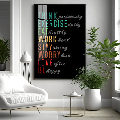 Work-Life Balance Glass Finish Vertical Wall Art