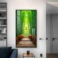 Harmony in Bamboo Trails Glass Finish Vertical Wall Art