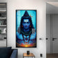 Lord Mahadev Glass Finish Vertical Wall Art