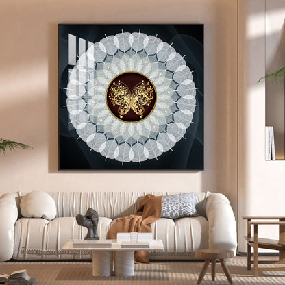 Celestial Flutter Glass Finish Square Wall Art