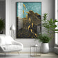 Black Gold Aquatic Fish Glass Finish Vertical Wall Art