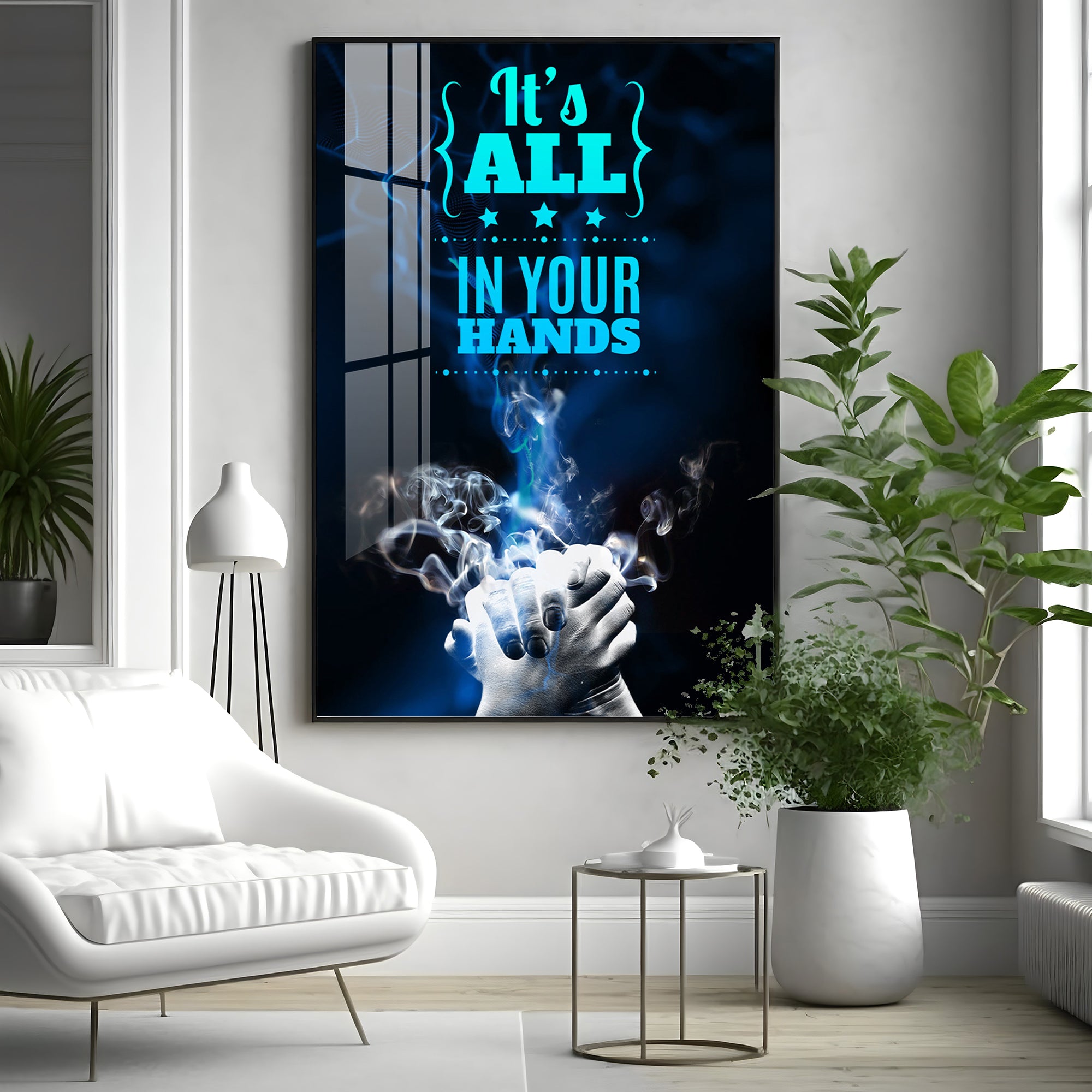 Empower Grip Glass Finish Vertical Wall Art