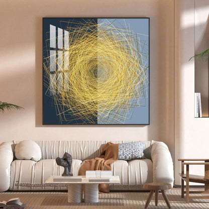 String Wire Glass Finish Square Wall Art