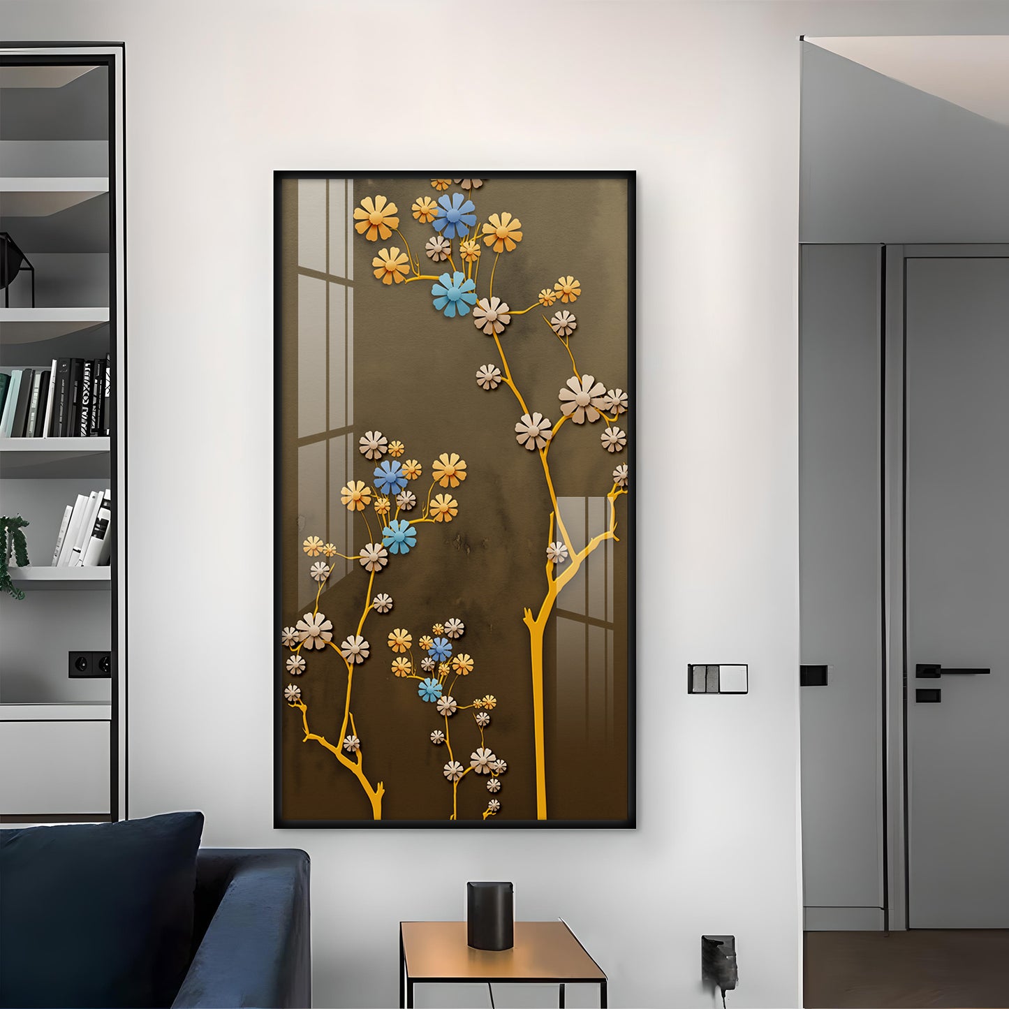 Blossom Mural Glass Finish Vertical Wall Art