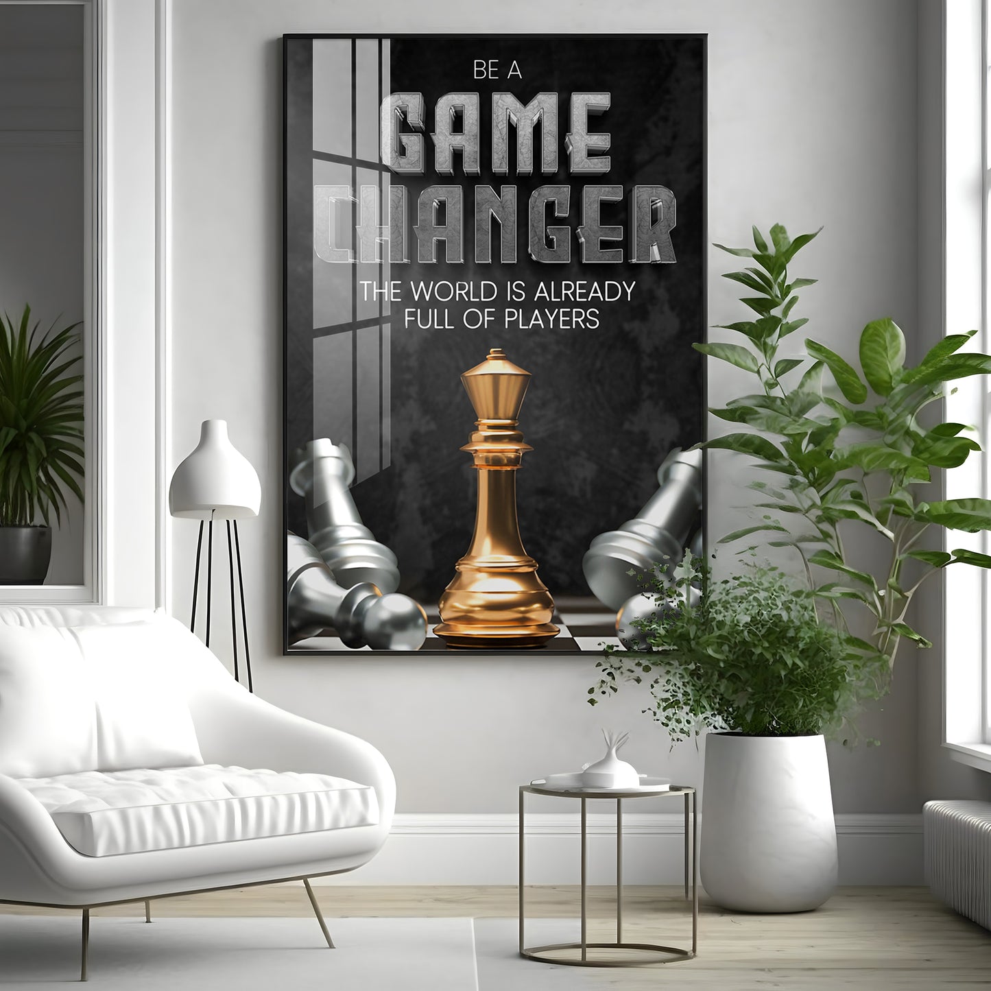 Game Changer Glass Finish Vertical Wall Art