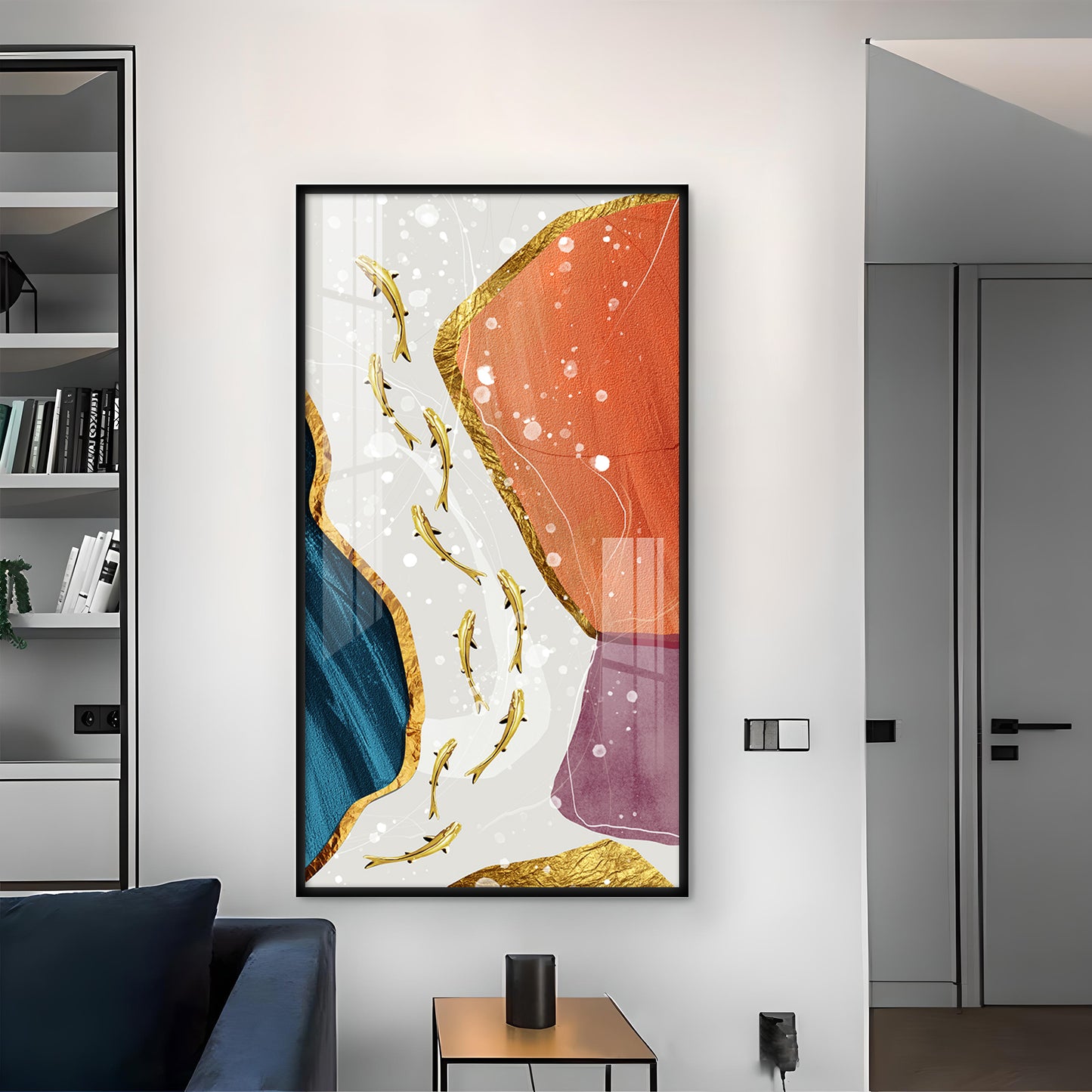 Ethereal Aquatics Glass Finish Vertical Wall Art