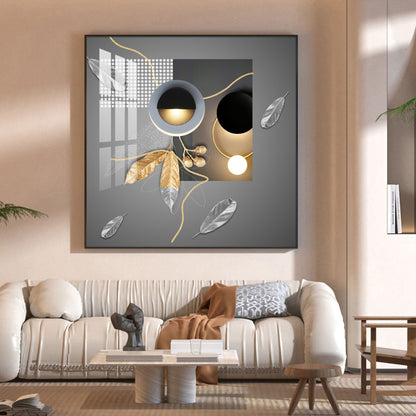 Ethereal Eclipse Glass Finish Square Wall Art