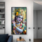 Hare Krishna Ji Glass Finish Vertical Wall Art