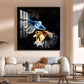Obsidian Two Fishes Glass Finish Square Wall Art