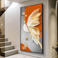 Whimsical Feather Glass Finish Vertical Wall Art