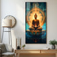 Buddha's Peaceful Retreat Glass Finish Vertical Wall Art