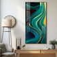 Green Abstract Art Glass Finish Vertical Wall Art
