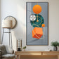 Orange Cube Glass Finish Vertical Wall Art