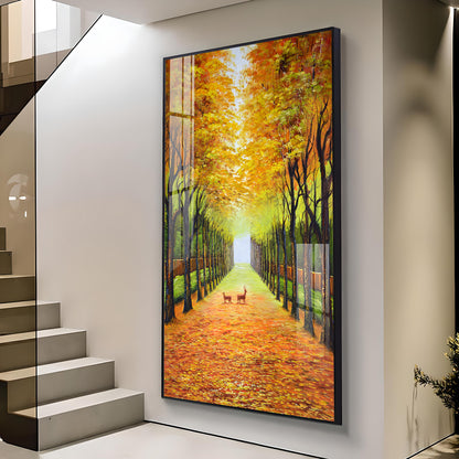 Tranquil Trails Glass Finish Vertical Wall Art