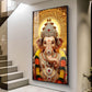 Jai Shri Ganpati Bappa Glass Finish Vertical Wall Art