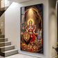 Goddess Maa Durga Glass Finish Vertical Wall Art