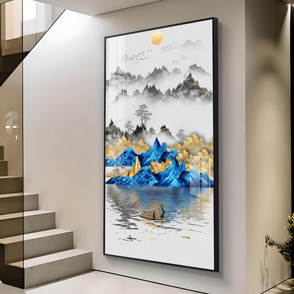 Visual Ode to Nature Glass Finish Vertical Wall Art