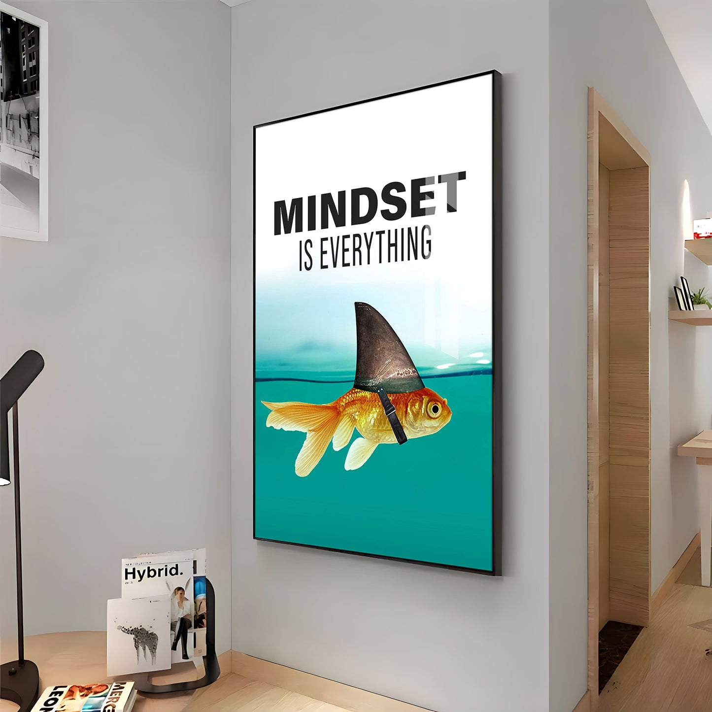 Mindset Is Everything Glass Finish Vertical Wall Art