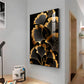 Midnight Petal Glass Finish Vertical Wall Art