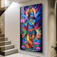 Jai Shree Krishna Glass Finish Vertical Wall Art