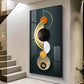 Hemicycle Design Glass Finish Vertical Wall Art