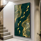Oceanic Gold Fish Glass Finish Vertical Wall Art