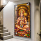 Spiritual Hanuman Ji Glass Finish Vertical Wall Art
