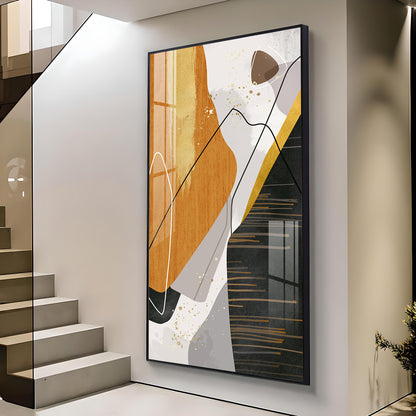 Noir Elegance Glass Finish Vertical Wall Art