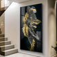 Opulent Avian Glass Finish Vertical Wall Art