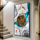Tranquil Fish Pond Glass Finish Vertical Wall Art