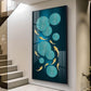 Azure Elegance Glass Finish Vertical Wall Art