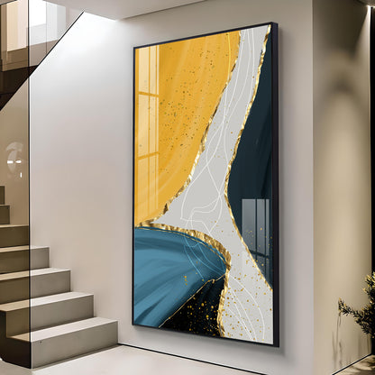 Luminous Depths Glass Finish Vertical Wall Art