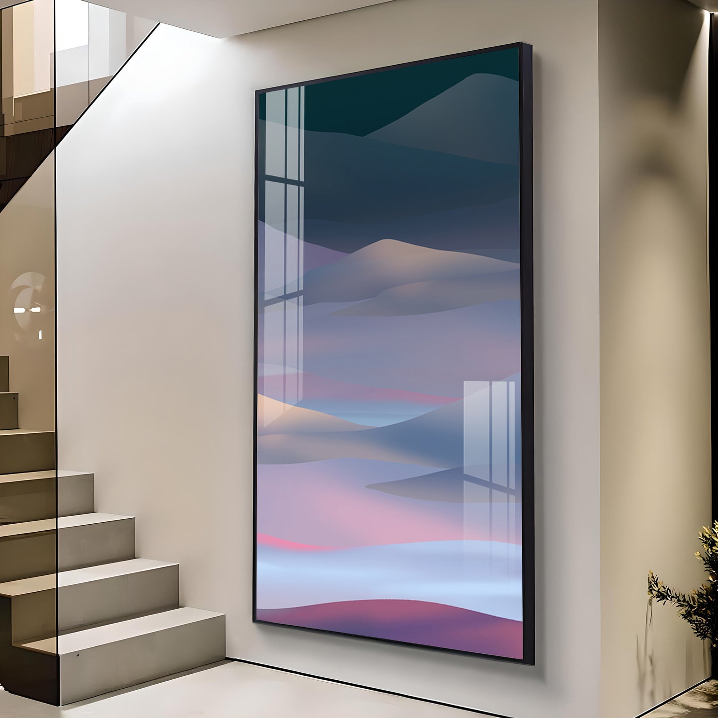 Arid Horizons Glass Finish Vertical Wall Art