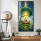 Meditating Buddha In Nature Glass Finish Vertical Wall Art
