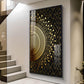 Striped Opulence Glass Finish Vertical Wall Art