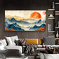 Sunrise In Mountains Glass Finish Horizontal Wall Art
