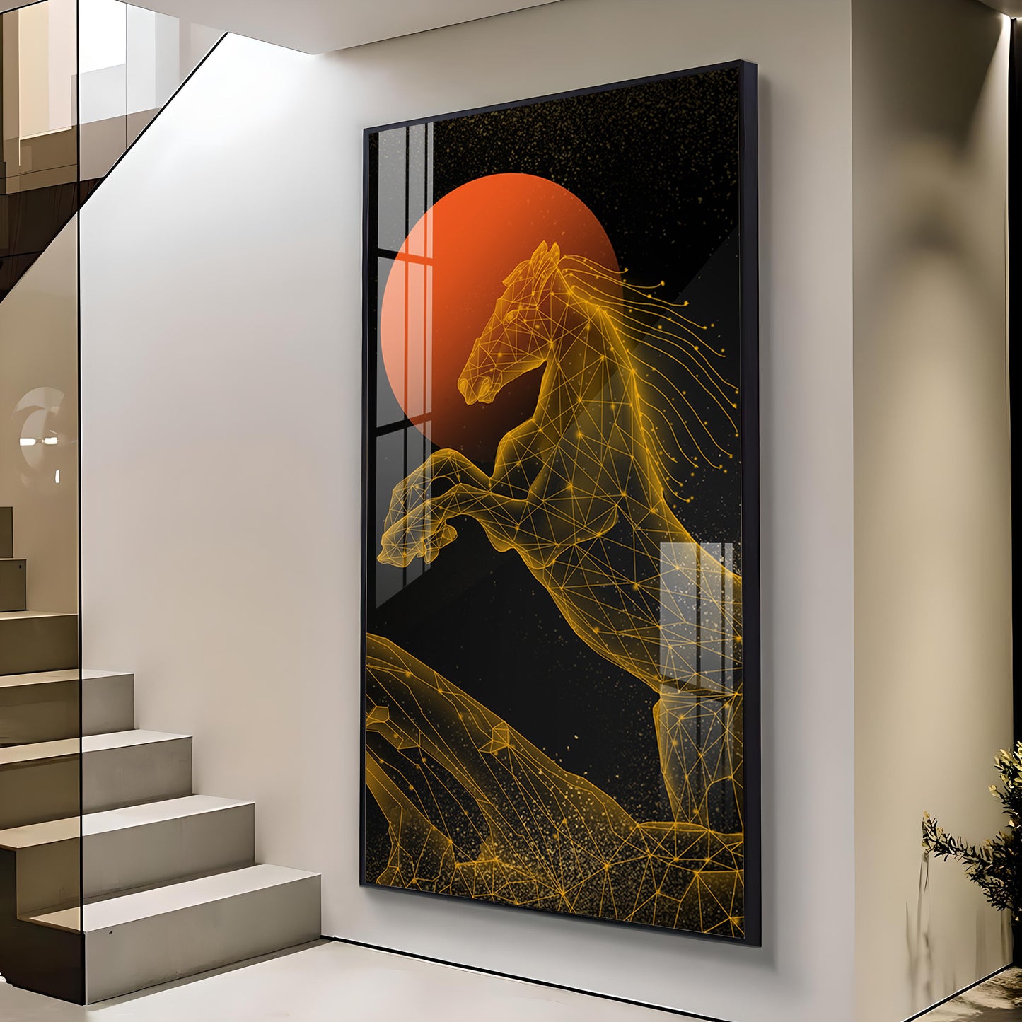 Equinox Elegance Glass Finish Vertical Wall Art