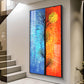 Tranquil Heights Glass Finish Vertical Wall Art